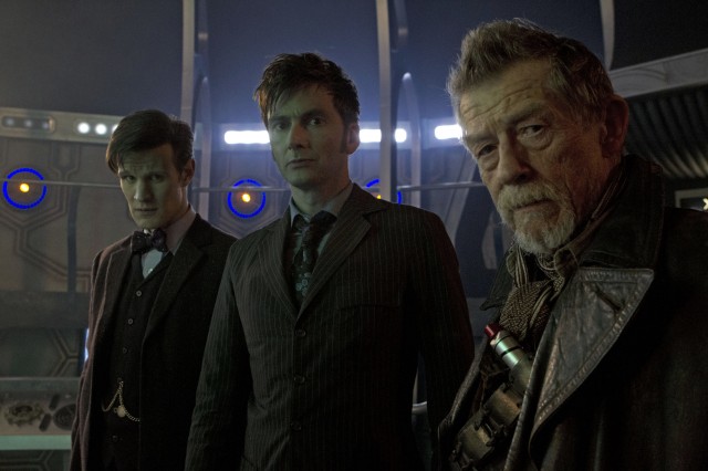 MATT SMITH as the Eleventh Doctor, DAVID TENNANT as the Tenth Doctor, and JOHN HURT  - The Day of the Doctor